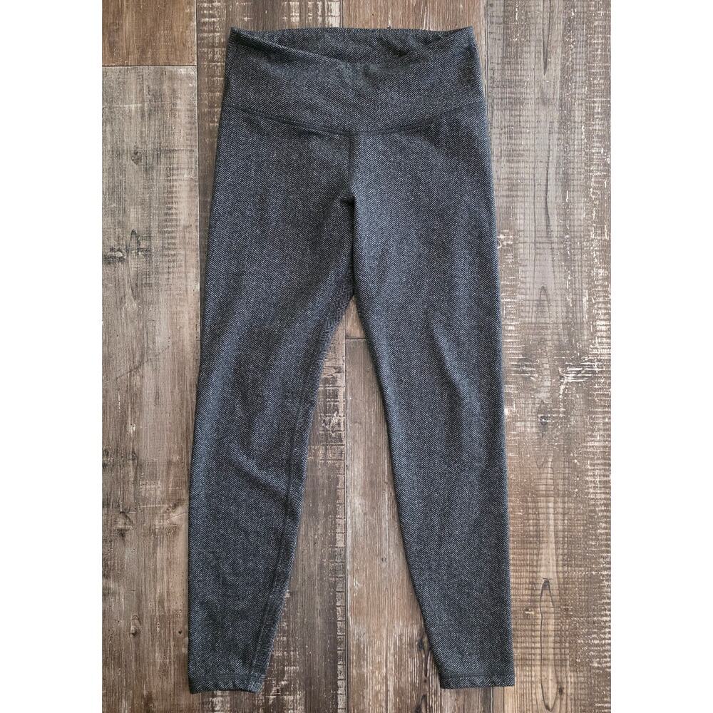 Old Navy Active Leggings Gray & Black Herringbone Size Medium